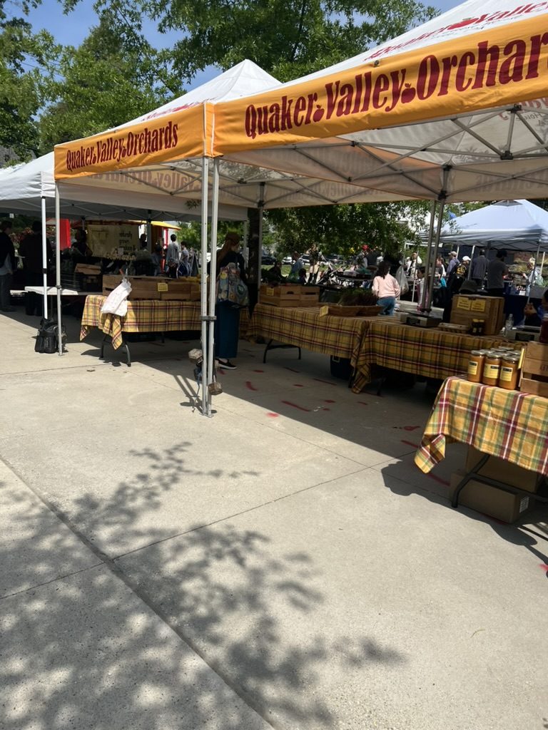 Farmers market vendor row in the DMV